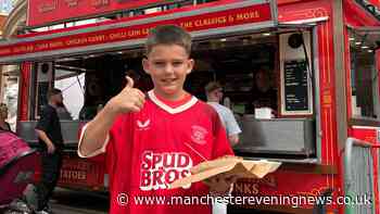 Boy from Prestwich surprises strangers with free meals at Spud Bros Trafford Centre opening