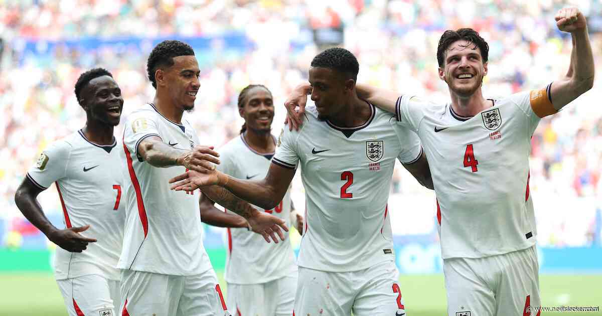Engeland beleeft droomstart in troostfinale tegen Frankrijk, Rice en Konsa scoren