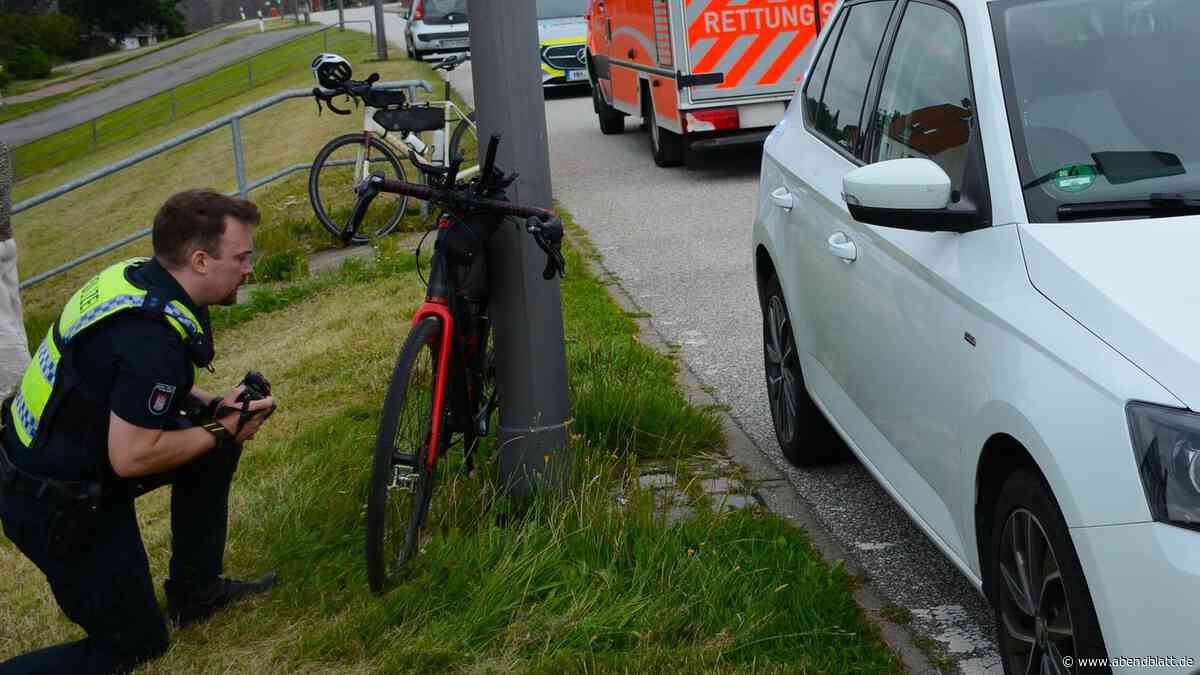 Nasenbeinbruch: Rennradfahrer rast auf Zollenspieker-Hauptdeich in Pkw