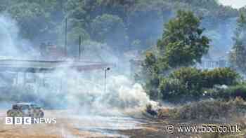 Allotments 'well alight' in wildfire
