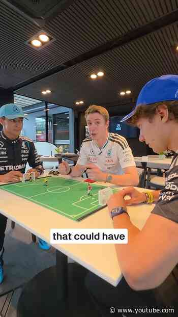 The Mercedes World Cup final! ⚽️😆 George’s England vs. Kimi’s Italy #f1 #mercedesf1