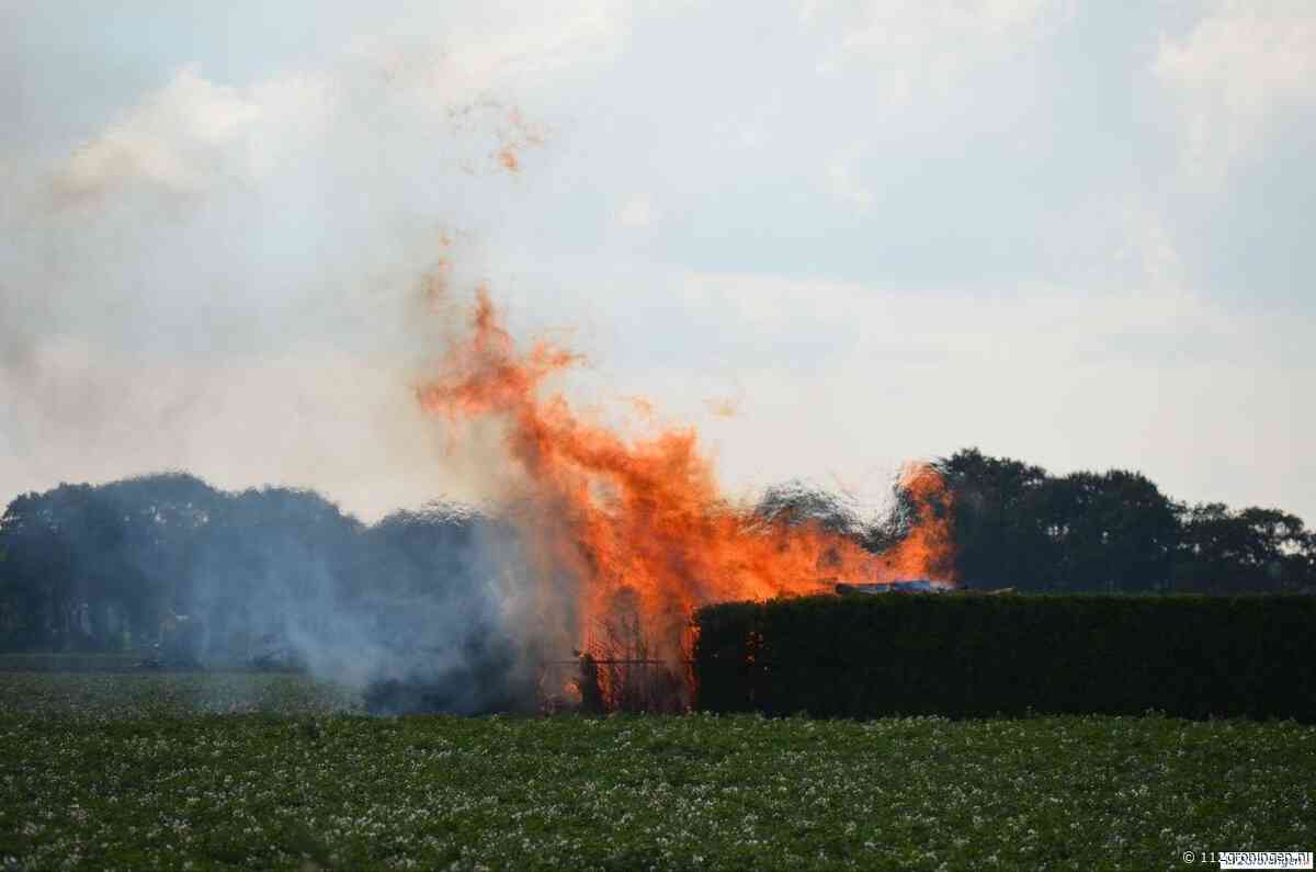 Brand in schuur achter woning in Vlagtwedde