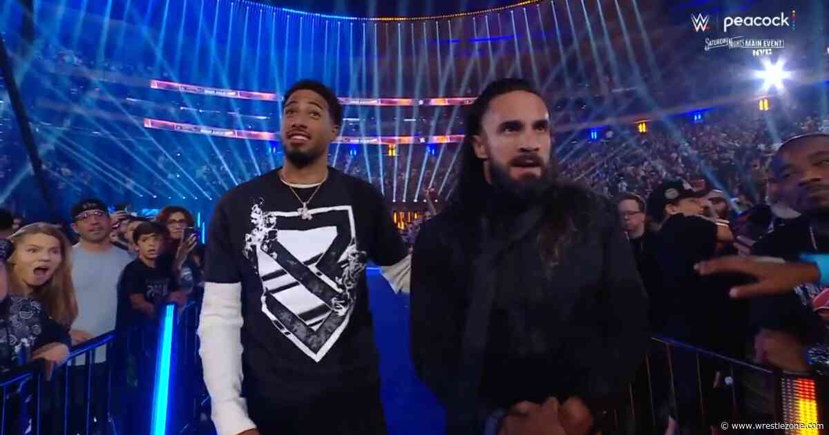 Seth Rollins & Tyrese Haliburton Interrupt Roman Reigns & Jalen Brunson at WWE Saturday Night’s Main Event