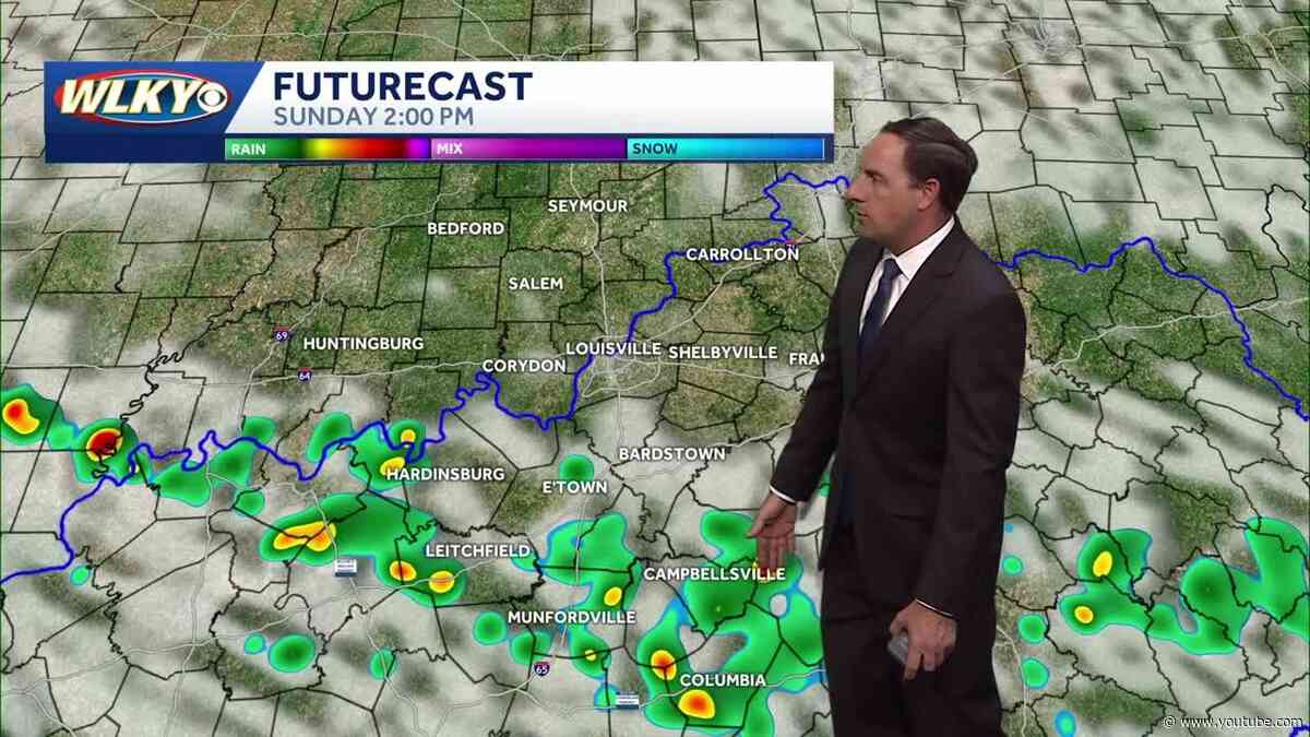 Few showers to the south Sunday afternoon