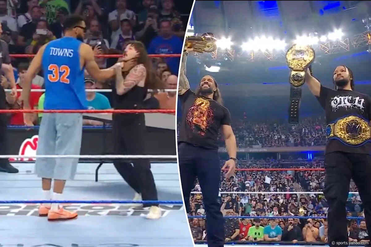Knicks’ Jalen Brunson, Karl-Anthony Towns make electric WWE appearances at MSG