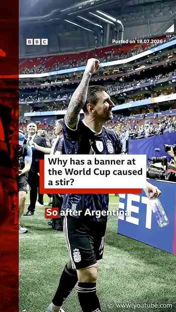 Why has a banner at the World Cup caused a stir? #Argentina #Falklands #BBCNews