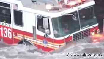 Flash floods swamp New York sparking travel chaos hours before World Cup final