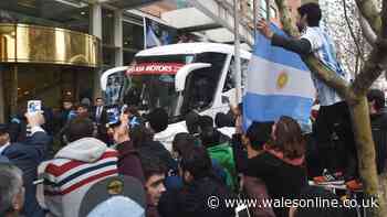 Argentina's players celebrated next to England coach to rub salt in World Cup wounds