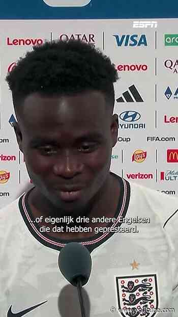 Hattrickheld Bukayo Saka is trots na de hoogste WK-klassering van Engeland in 60 jaar 👏