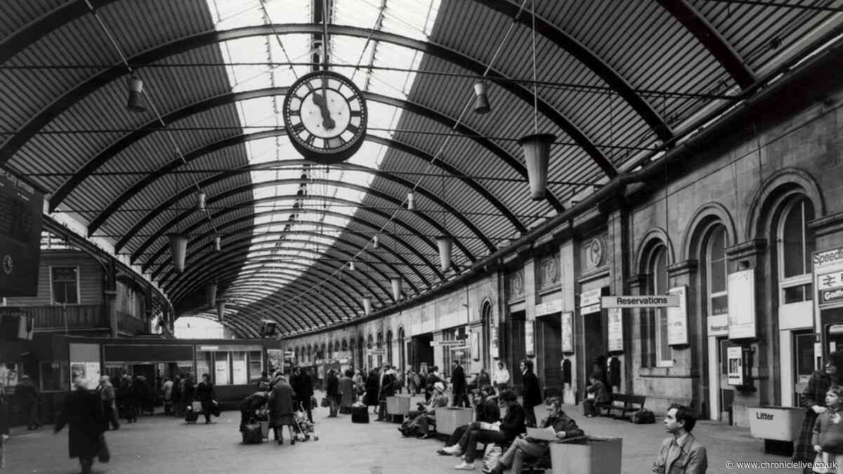 A busy morning at Newcastle Central station in 1980 - and how the same view looks today