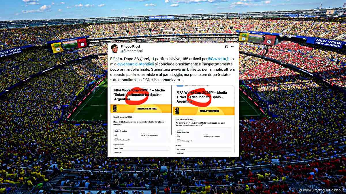 “Avevo l’accredito per la finale, ma la Fifa mi ha tolto tutto”: la denuncia del giornalista Filippo Maria Ricci, escluso da Spagna-Argentina