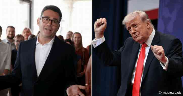 Trump says people in ‘poverty-stricken UK are dancing in the streets’ over Burnham