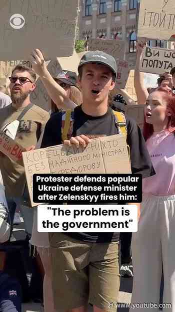 Protester defends popular Ukraine defense minister after Zelenskyy fires him #shorts