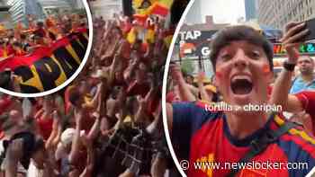 Spaanse fans dansen en zingen er op los in aanloop naar WK-finale