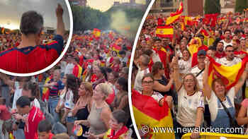 Prachtig beeld: honderden Spaanse fans brullen samen volkslied