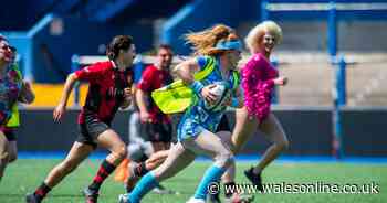 Drag queens swap heels for studs and take to the pitch in sold out rugby event