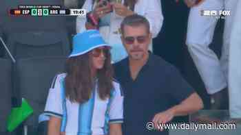 Matt Damon is mistaken for BRAD PITT by FIFA commentator as he takes in final World Cup game with wife Luciana Barroso