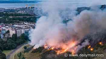 Wildfire breaks out at Arthur's Seat and firefighters tackle blazes across the country as temperatures to hit 27C