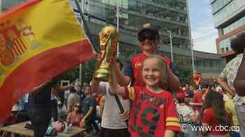 'We're super excited': Spanish soccer fans celebrate World Cup in downtown Winnipeg