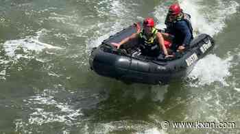 AFD using open floodgates to train at Tom Miller Dam