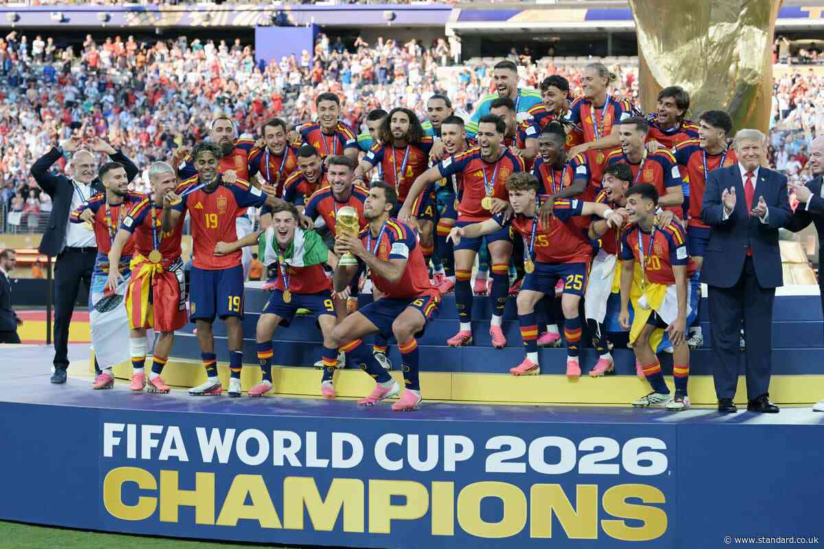 Donald Trump awkwardly invades Spain's World Cup celebrations as Infantino tries to usher him away