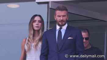 David and Victoria Beckham put on a united front with sons Romeo and Cruz as they attend the World Cup final in New York - while Brooklyn watches the match at home