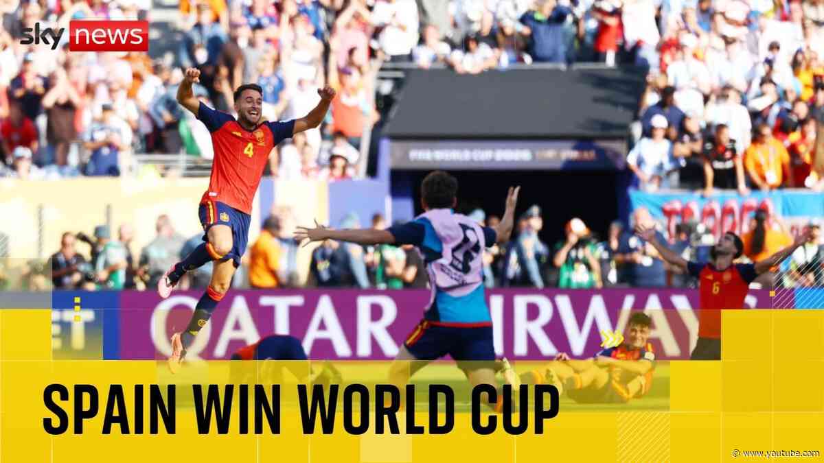 Spain win World Cup final 1-0 in extra time against 10-man Argentina