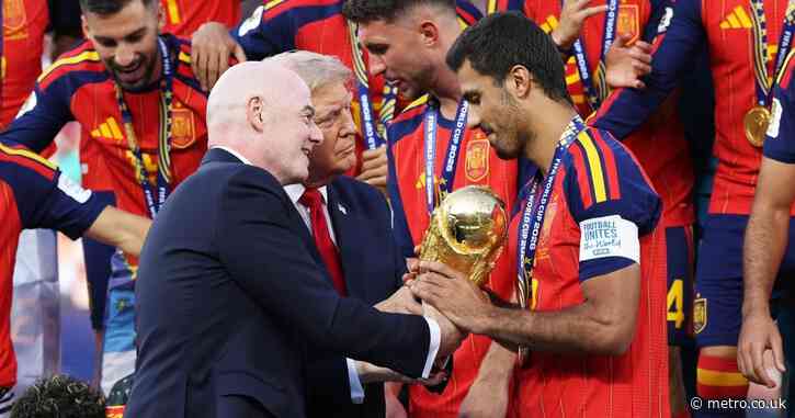 Spain star praised for ‘standing up’ to Donald Trump during World Cup trophy lift