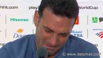 Emotional Argentina manager Lionel Scaloni storms out of press conference in TEARS after admitting World Cup final defeat 'hurts his soul'