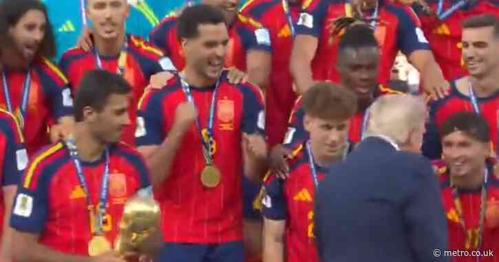 Spain star mimics Donald Trump while his back is turned during World Cup celebrations