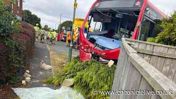 Police update after Go North East bus crashed into woman's front garden