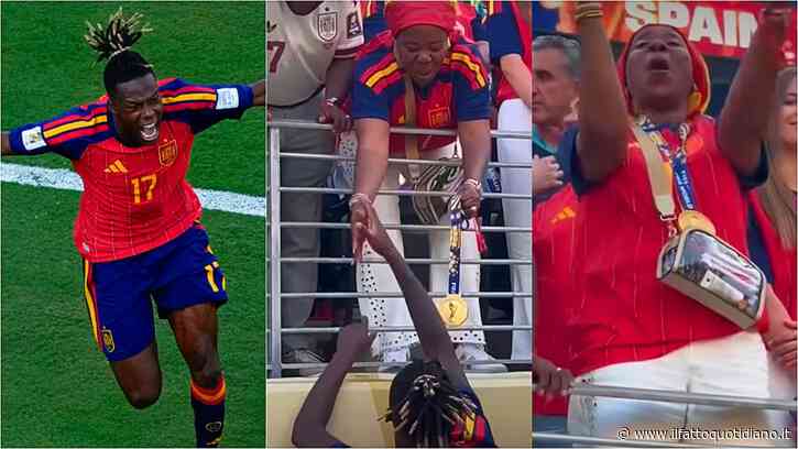Nico Williams attraversa il campo per mettere la medaglia d’oro al collo della madre: attraversò il Sahara incinta