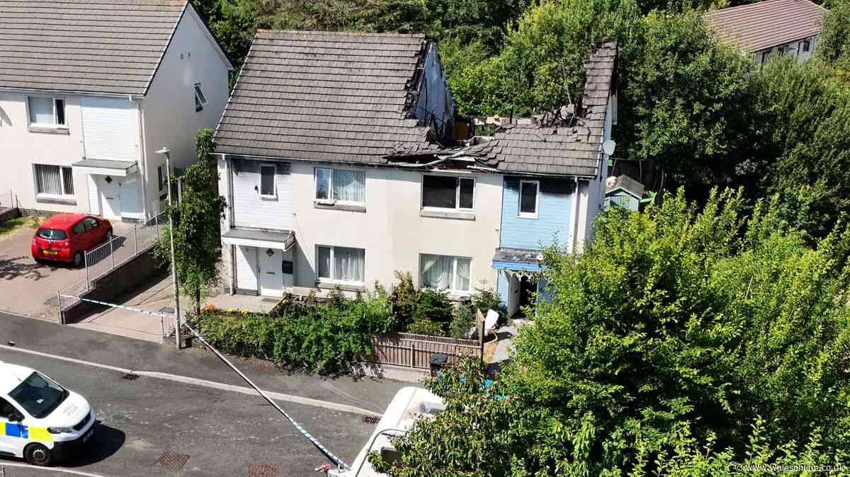 Crime scene investigation after roof ripped from home in devastating fire