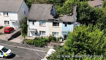 Crime scene investigation after roof ripped from home in devastating fire