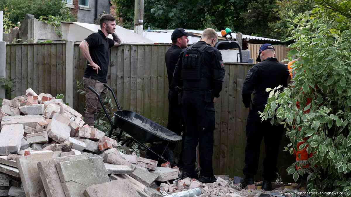 Deadly stash uncovered after police dig up garden of Salford home in major operation