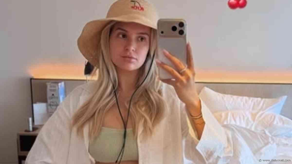 Molly-Mae Hague poses in a bikini just six weeks after giving birth to son Midas as she whisks newborn off on his first holiday via private jet
