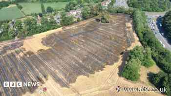 Field fire near busy road 'started deliberately'