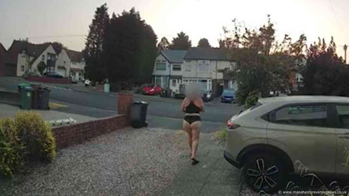 Doorbell footage shows woman in underwear 'swiping milk bottles' at 5am