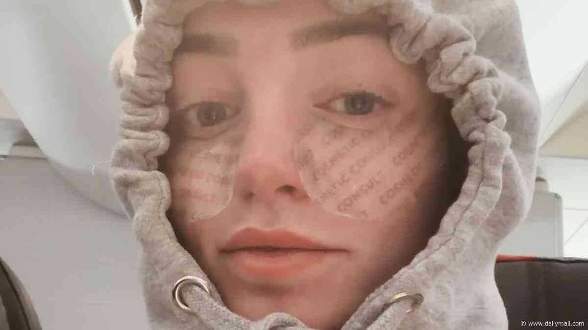 England WAG Megan Pickford gets trapped in '24 hours of airport hell' as her flight home from the World Cup is cancelled and she is forced to sleep in the 'freezing' terminal with three kids