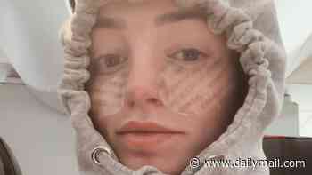 England WAG Megan Pickford gets trapped in '24 hours of airport hell' as her flight home from the World Cup is cancelled and she is forced to sleep in the 'freezing' terminal with three kids