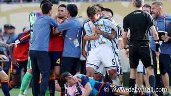 Deluded Argentine media praise 'polite and respectful' World Cup team despite New York meltdown in which star PUNCHED Spanish rival - describing the ugly full-time scenes as 'an unfortunate isolated incident'