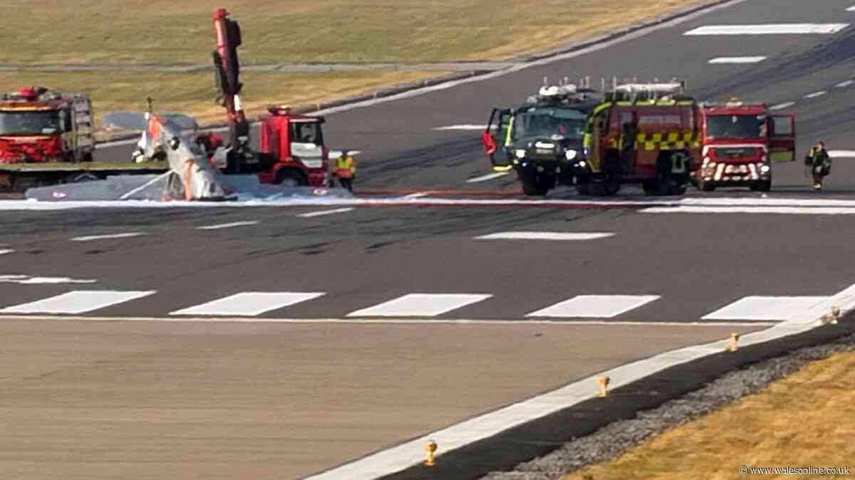 Plane flips on runway at Flintshire airport as flights cancelled for seven hours