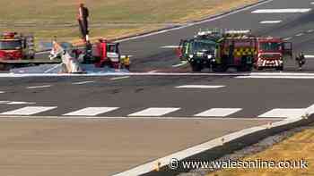 Plane flips on runway at Flintshire airport as flights cancelled for seven hours