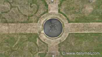 Spectacular 'lost' 17th century garden is revealed under parched grass sparked by Britain's record-breaking heatwave