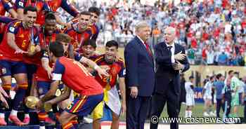 Spain fans rejoice in World Cup win, but some say Trump photo-bombed team