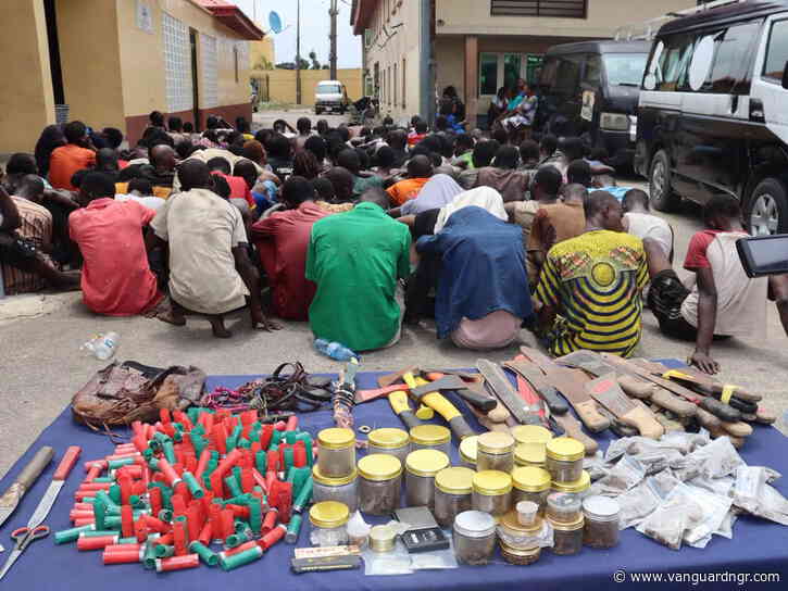 Lagos police arrest 147 suspects, recover weapons, cartridges in criminal hideout raids
