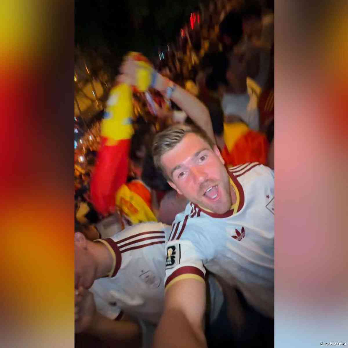 Zwollenaar Ruben spontaan naar Madrid om Spanje WK te zien winnen: 'Eén groot feest'