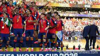 Trump and Infantino hand World Cup trophy to Spain