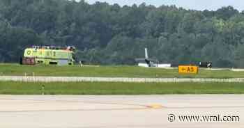 Small plane damaged during landing at RDU; no injuries reported