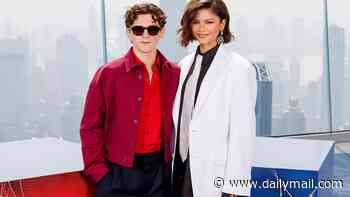 Zendaya reveals Spider-Man tribute at photo call with Tom Holland... as she prepares for break from Hollywood
